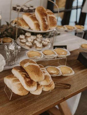 Cocktail buns and egg tarts at our wedding