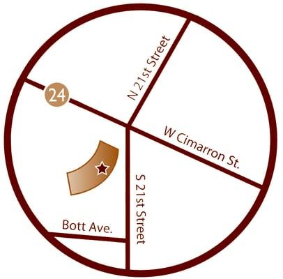 Map of South Clinic Location: 600 S. 21st St, suite 130, 719-634-1110