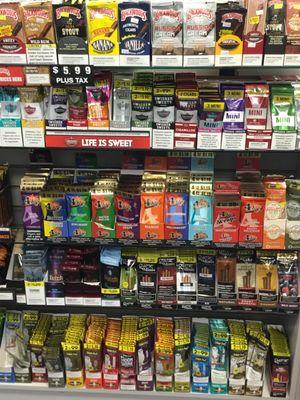 Many brands of wraps and cigarillos