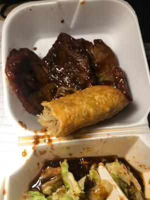 BBQ Pork and Egg roll.