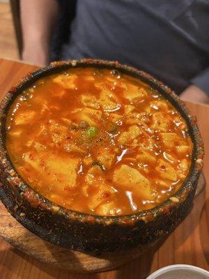 Tofu soup with beef spicy