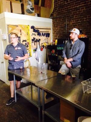 Zack, Knox Brew Tour owner/operator and Matthew, owner/operator of Pretentious Beer Glass Company.  Not pretentious at all really.