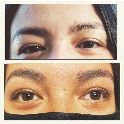 Brow lamination and  lash lift