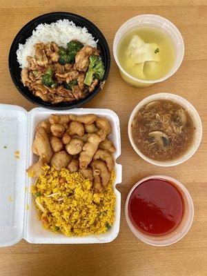 Lunch specials: 1. Chicken with Broccoli Lunch 6. Sweet and Sour Chicken Lunch