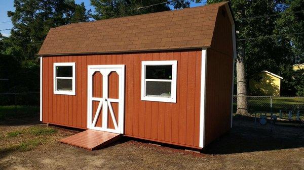 Side lofted barn built on site