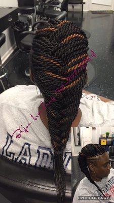 Senegalese twist Mohawk