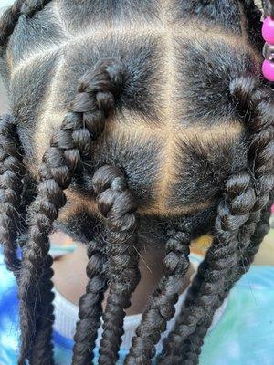 Different size braids