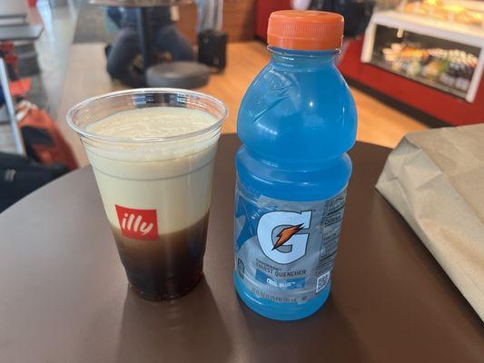 cold brew and gatorade