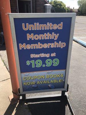 Unlimited wash Membership available