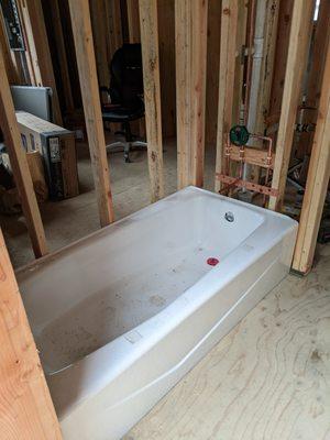 New cast iron tub install