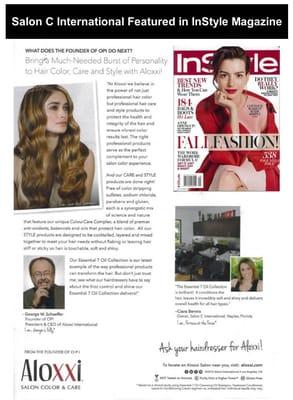 So proud of Ciara and our team at Salon C International for being featured in Instyle magazines one if the worlds top magazines.