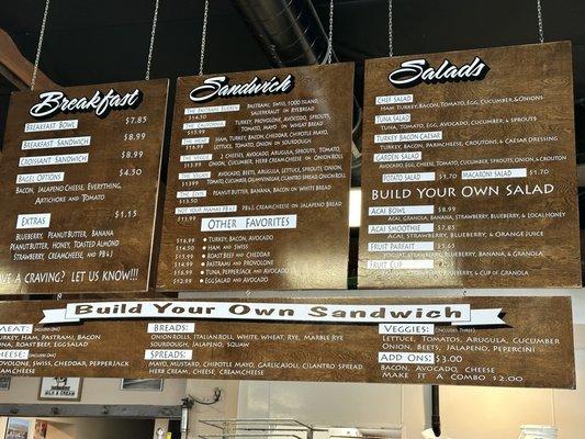 Menu Above The Counter