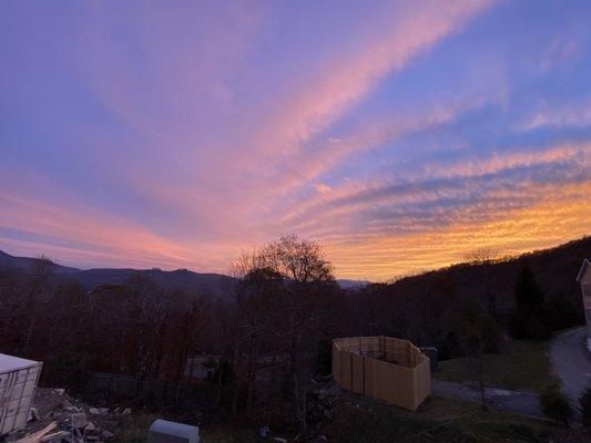 Sunset view from the back deck.