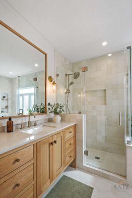 Bathroom addition, in Long Beach CA. Conversion from pation to bathroom, by local general contractor Katz Design & Builders.