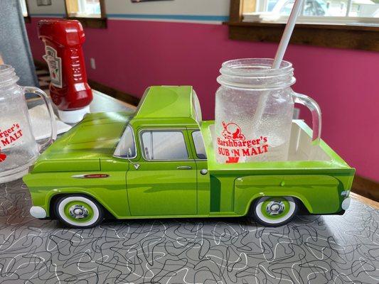 Kids meal holder (we didn't get a kids meal but they kindly let us have one of the trucks for my kid)