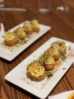 Breakfast Fried Deviled Eggs