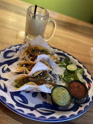 Ribeye tacos with cooked onions