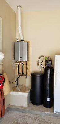 A good looking Rinnai tankless water heater and Charger water softener installation done by Josh!