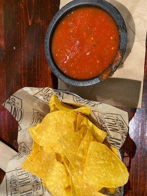 Salsa & fresh chips.