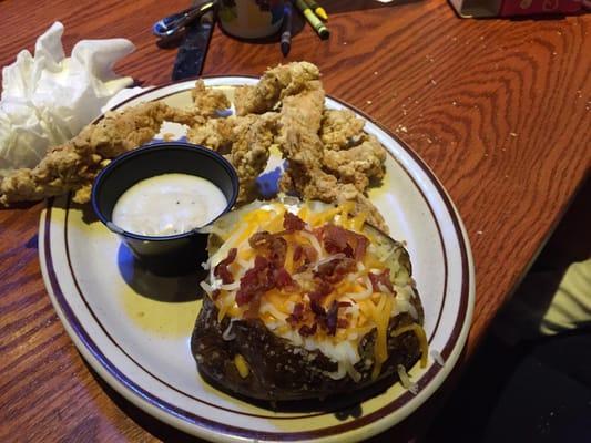 Chicken strips and baked potato!