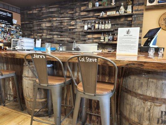 The tasting bar at the ABV Barrel Shop