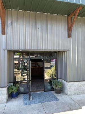 Front door of Good Wolf Brewery