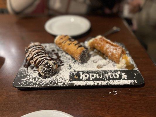 Chocolate and caramel cannolis! *chefs kiss*