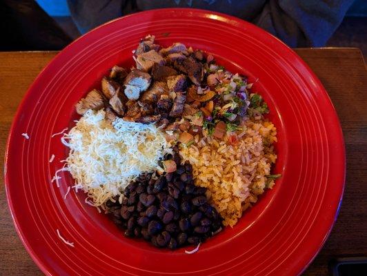 Carnitas Burrito Bowl for $14.