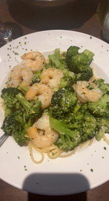 Shrimp with broccoli& linguine