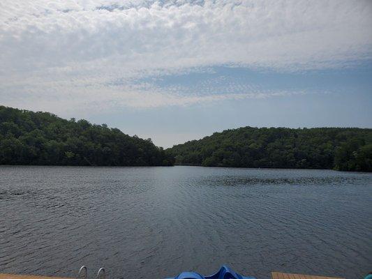 Beautiful. If you can zoom in, you'll see the pedestrian bridge that goes out over the lake.