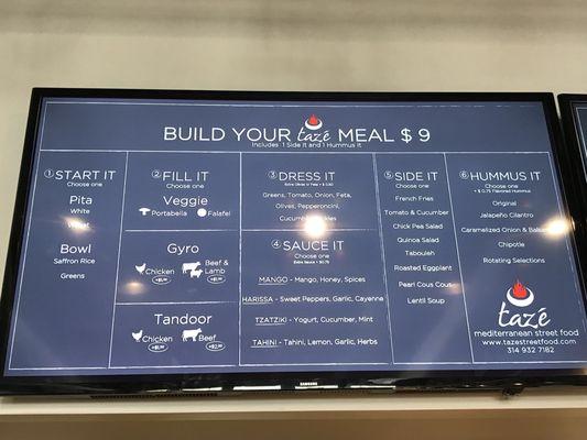 Build Your Meal menu.