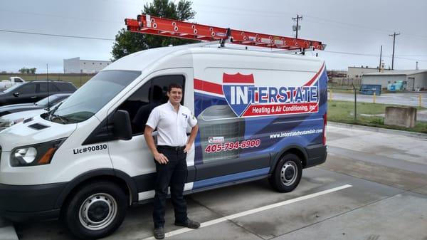 Jordan and his new service truck.