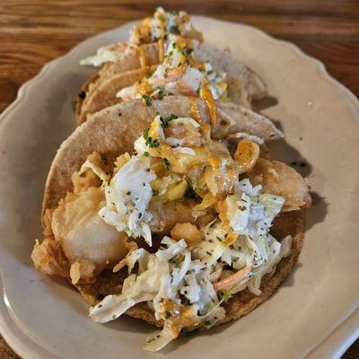 Fish tacos with mango salsa