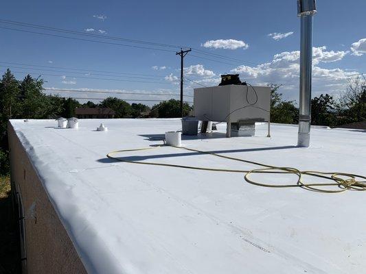 TPO flat roof install