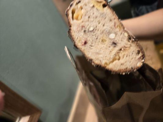 Their special sourdough bread w nuts and fruits in it