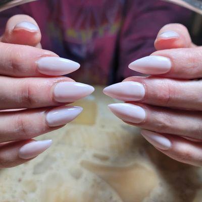 Full set acrylic with stiletto shape