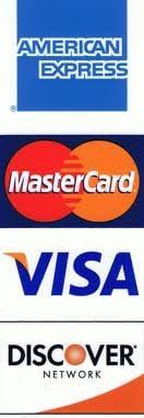 We Accept All Major Credit Cards!