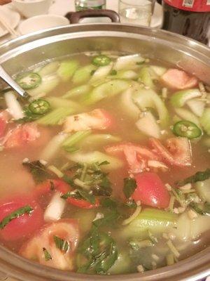 Sweet and sour soup (part of a Cambodian feast)