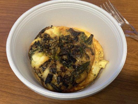 Quiche of the day (to-go): Spinach, onion, & feta. No crust, so more like a frittata.