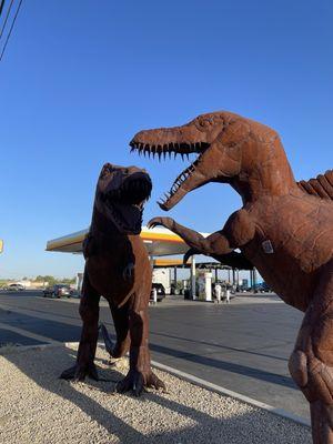 Those dinosaurs you see at Gila Bend.