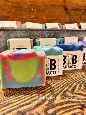 A selection of artisan soaps are always available.