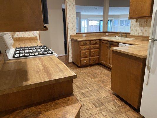 Kitchen at estate clean out after