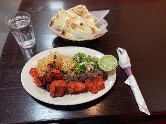 Kofta and Chicken Kabob Combo