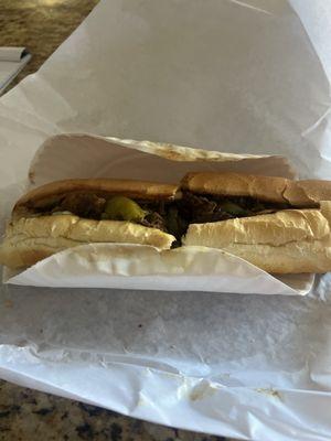 Steak special with mayo and jalapeño peppers