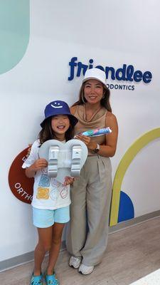 This cutie and her baby braces or phase I braces! Congratulations and enjoy that FriendLee Treat!