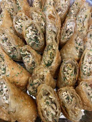 Jerk chicken egg rolls