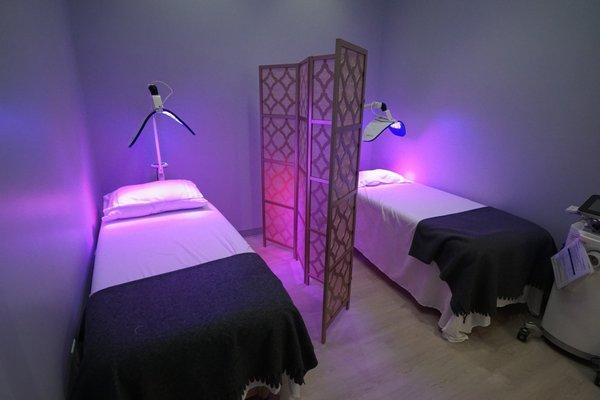 Semi-private LED beds.