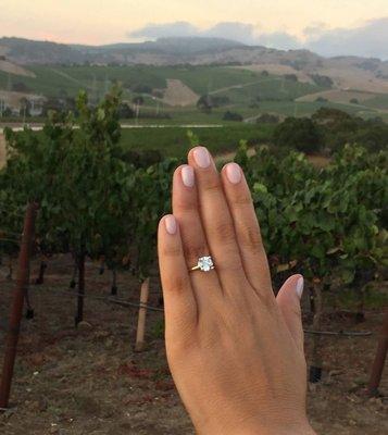 awesome photo our friend Li sent us of his engagement ring.