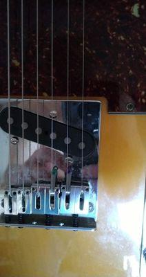 This showing front side of guitar with both benders installed.