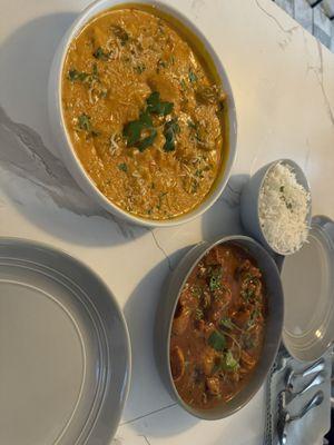 Wonderful Chicken Coconut, and chicken curry, not pictured is the naan, which was DELISH!